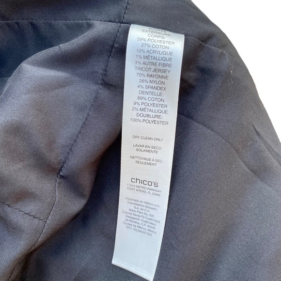 Chicos size 2 Mixed Jacquard Tweed and Jersey Knit Stylish Jacket (US L) NWOT - Picture 8 of 9